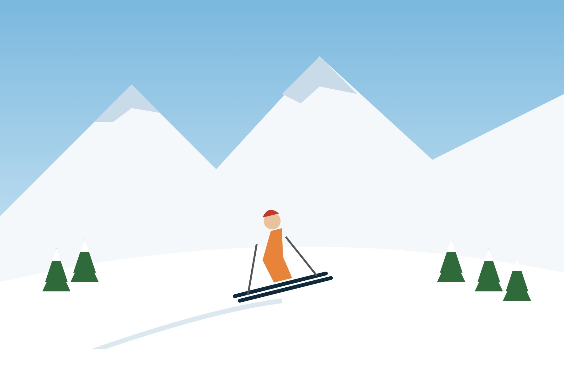 Illustratie: Wintersport (skiën)